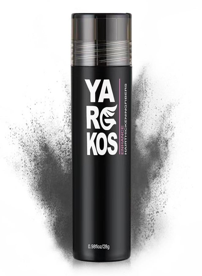 Yargkos Hair Fibers for Thinning Hair or Fill In Fine, Hair Building Fibers (28g) for Women & Men, Hair Powder for Instantly Thicker, Fuller Looking - GRAY - Image 1