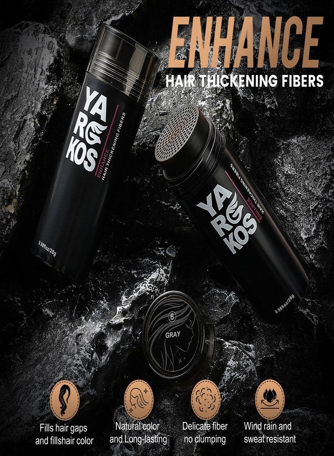 Yargkos Hair Fibers for Thinning Hair or Fill In Fine, Hair Building Fibers (28g) for Women & Men, Hair Powder for Instantly Thicker, Fuller Looking - GRAY - Image 2