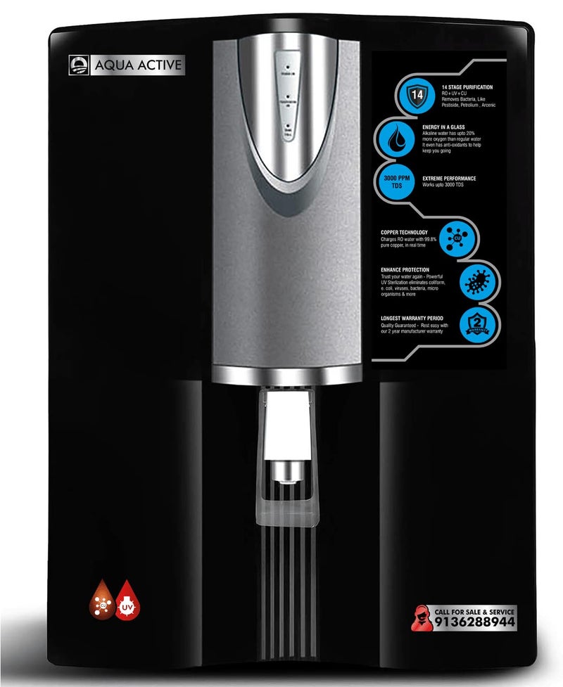 Aqua Active AquaActive Mineral ROUVMF AS wall mountedCounter top Black 10L Water Purifier - Image 1