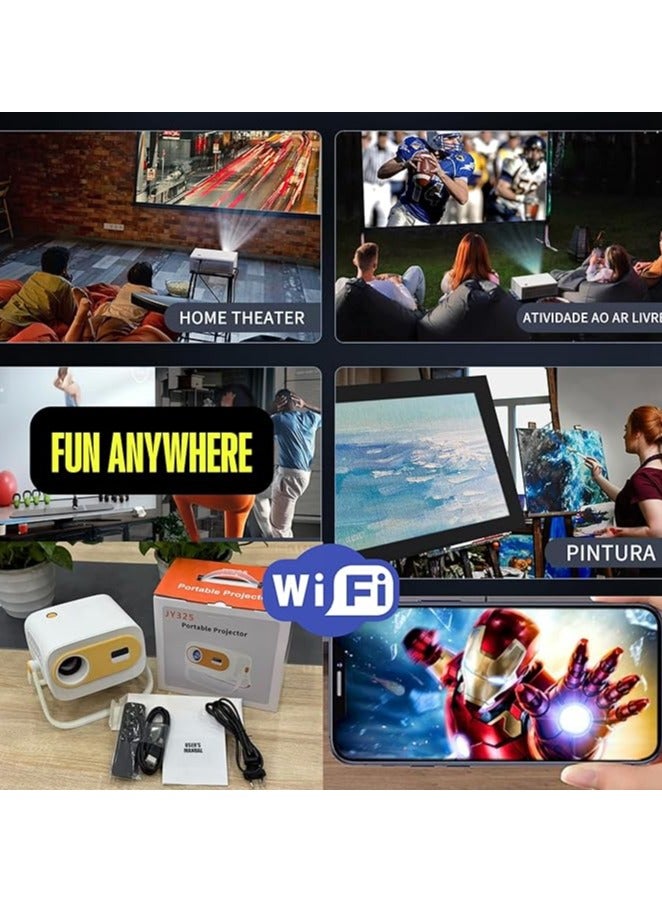 Portable Projector Support 4K Ultra HD 300 ANSI Lumens Android 13 Wi-Fi 6G 36 Languages ​​Auto Adjustment and Full Kit for Home Cinema  - Image 2
