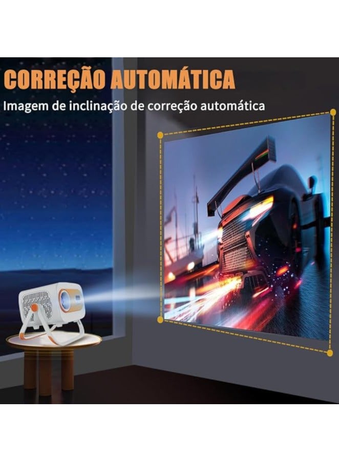 Portable Projector Support 4K Ultra HD 300 ANSI Lumens Android 13 Wi-Fi 6G 36 Languages ​​Auto Adjustment and Full Kit for Home Cinema  - Image 4