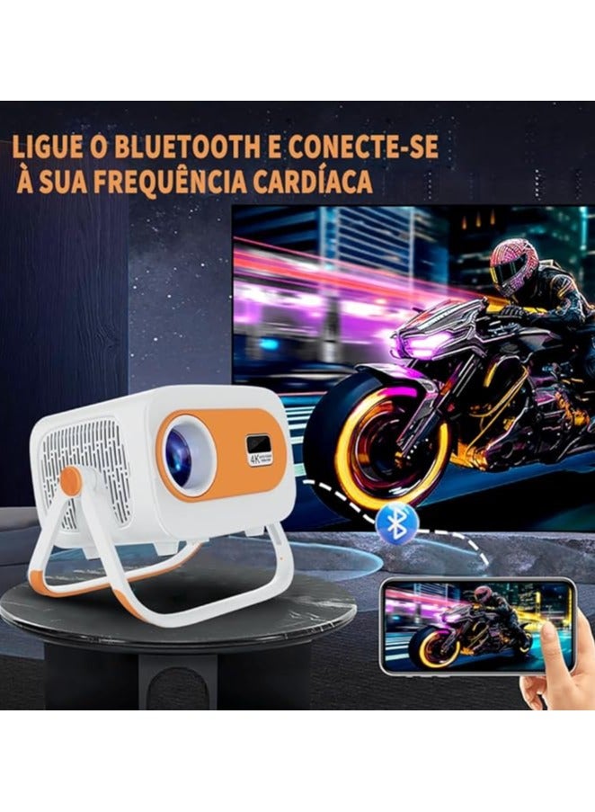 Portable Projector Support 4K Ultra HD 300 ANSI Lumens Android 13 Wi-Fi 6G 36 Languages ​​Auto Adjustment and Full Kit for Home Cinema  - Image 5