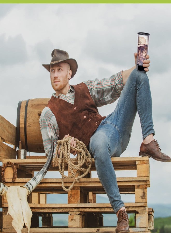 Spit Bud Cowboy Up The Ultimate Spittoon for Chew - Portable Dip & Snuff Cup with Lid, Pop Tab, Spill-Proof Funnel, Can Cutter & Holder - Fit in Cup Holders - Holds 8oz - Made in USA - Image 2