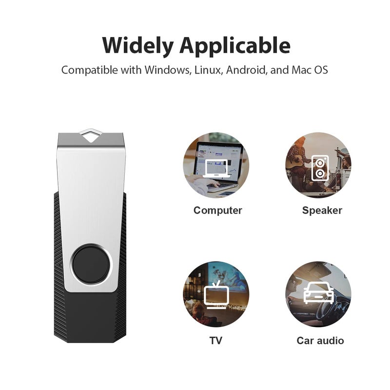 Aiibe 64GB Flash Drive 2 Pack 64GB USB Flash Drive Thumb Drive Zip Drive USB 2.0 Memory Stick USB Drive with Keychain (64G, 2 Colors: Black Green) - Image 5