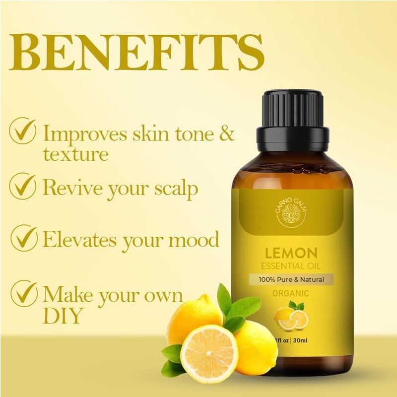 Lemon Essential Oil | 100% Pure, Natural, Cold Pressed & Undiluted -Use in Aromatherapy Diffusers for Mood Lifting -30ML - Image 5