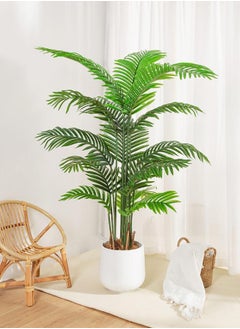 XiuWoo Artificial Plant, 120cm Artificial Areca Palm Tree for Home Decoration, Perfect Lifelike Artificial Tree for Ramadan Decorations and Modern Home Decor indoor outdoor, Office. Perfect Housewarming Gift  - Image 1
