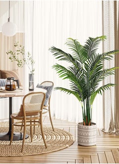 XiuWoo Artificial Plant, 120cm Artificial Areca Palm Tree for Home Decoration, Perfect Lifelike Artificial Tree for Ramadan Decorations and Modern Home Decor indoor outdoor, Office. Perfect Housewarming Gift  - Image 5