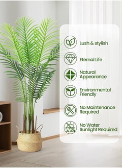 XiuWoo Artificial Plant, 120cm Artificial Areca Palm Tree for Home Decoration, Perfect Lifelike Artificial Tree for Ramadan Decorations and Modern Home Decor indoor outdoor, Office. Perfect Housewarming Gift  - Image 3