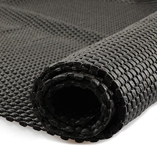 fowong Non Slip Mat150 x 100 cm PVC Grid Pattern Anti Slip Rug Underlay Multipurpose Gripper Roll Non Slip Liner Mat for Rug Gripper Car Roof Rack HomeOffice  Black