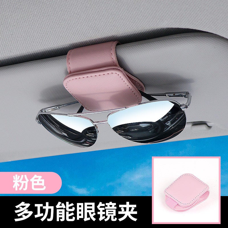 Car Glasses Clip Sun Visor Car Sunglasses Holder Storage Bag Card Id Holder New Multifunctional Storage - Image 1