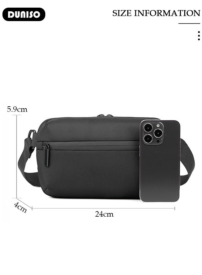 DUNISO Small Crossbody Bag for Men, Mini Messenger Bag Side Shoulder Bag for Phone Passport, Casual Satchel Bag Phone Purse, Mini Sling Bag Fanny Pack Water Resistant for Travelling, Hiking - Image 4