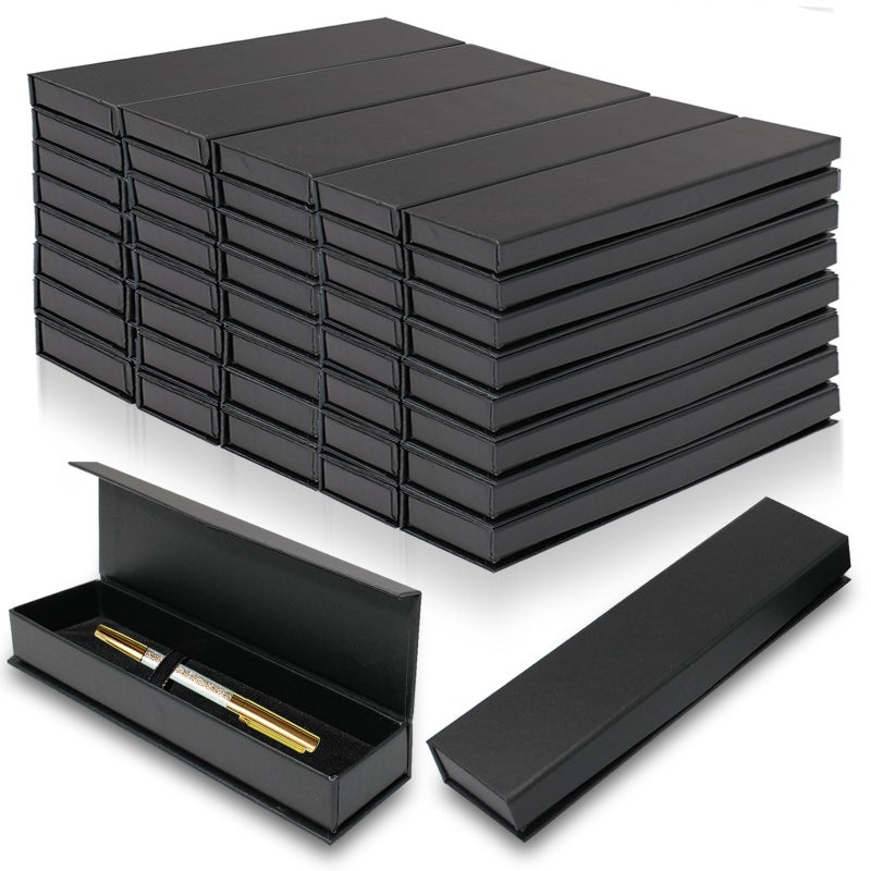 Olutacot 42 Pcs Pen Gift Boxes Empty Black Ballpoint Pen Gift Box with Cushion Pen Jewelry Display Box Empty Present Collection Cases for Birthday Souvenir Business Gifting Office Supplies - Image 2