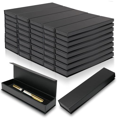 Olutacot 42 Pcs Pen Gift Boxes Empty Black Ballpoint Pen Gift Box with Cushion Pen Jewelry Display Box Empty Present Collection Cases for Birthday Souvenir Business Gifting Office Supplies - Image 1