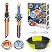 INFINITY NADO Battle Set with Modular Stadium Arena 2PCS Sword Launchers Infinite Acceleration Metal Glowing Battle Top Attack vs Balance Type RightLeftSpinning Top Game Toys for Boys Girls 5 - Image 2