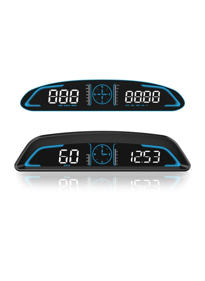 Generic - Digital GPS Speedometer Universal Heads Up Display for Car 5.5 inch Large LCD Display HUD with MPH Speed Fatigued Driving Alert Overspeed Alarm Trip Meter for All Vehicle - Image 1