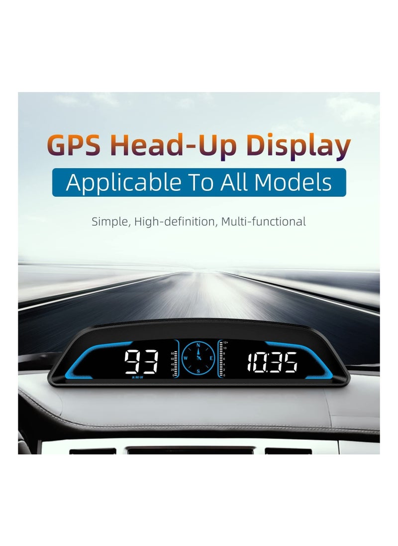 Generic - Digital GPS Speedometer Universal Heads Up Display for Car 5.5 inch Large LCD Display HUD with MPH Speed Fatigued Driving Alert Overspeed Alarm Trip Meter for All Vehicle - Image 1