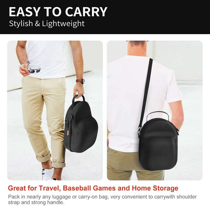 Livelab Hat Case, Hard Hat Case for Baseball Caps, Hat Storage with Carrying Handle & Shoulder Strap, Hat Organizer Protects Up to 6 Hats, Perfect for Travel & Home Storage - Black - Image 4