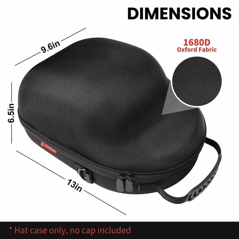 Livelab Hat Case, Hard Hat Case for Baseball Caps, Hat Storage with Carrying Handle & Shoulder Strap, Hat Organizer Protects Up to 6 Hats, Perfect for Travel & Home Storage - Black - Image 5