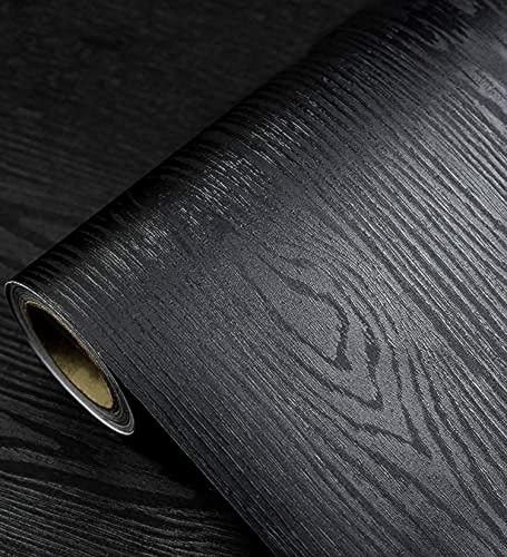 tiltil Black Wallpaper Wood Peel and Stick Wallpaper Black Wood SelfAdhesive Removable Wall paper for Countertop Furniture Kitchen Wall Countertop Contact Paper Easy to Clean 118788 Vinyl - Image 1