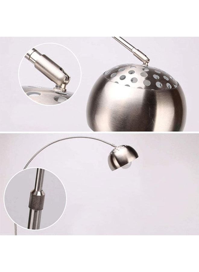Modern Arc Floor Lamp with 360° Rotatable Hanging Shade, Adjustable Nickel Standing Reading Light with Marble Base, Contemporary Arch Metal Pole Task Lamp for Living Room Couch Sofa