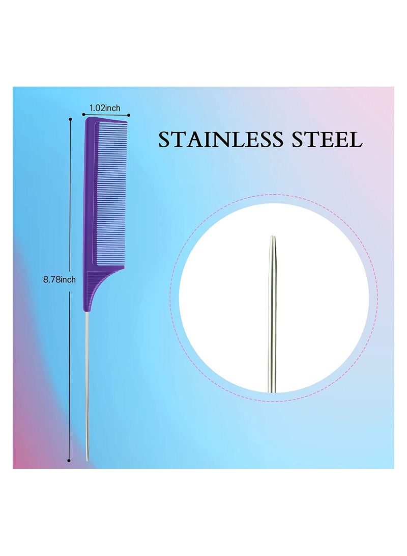ORiTi مجموعة مكونة من 3 قطع من فرشاة الشعر الناعمة ومشط الشعر الناعم ومشط الشعر ذو الحواف ومشط الشعر القوي على شكل ذيل فأر للنساء والأطفال - Image 4