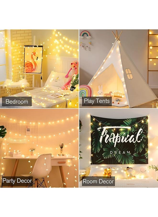 erorex - 40 Led Star String Lights 20 Ft Fairy Lights Battery Operated For Indoor And Outdoor Party Wedding And Holiday Decorations Warm White - Image 1