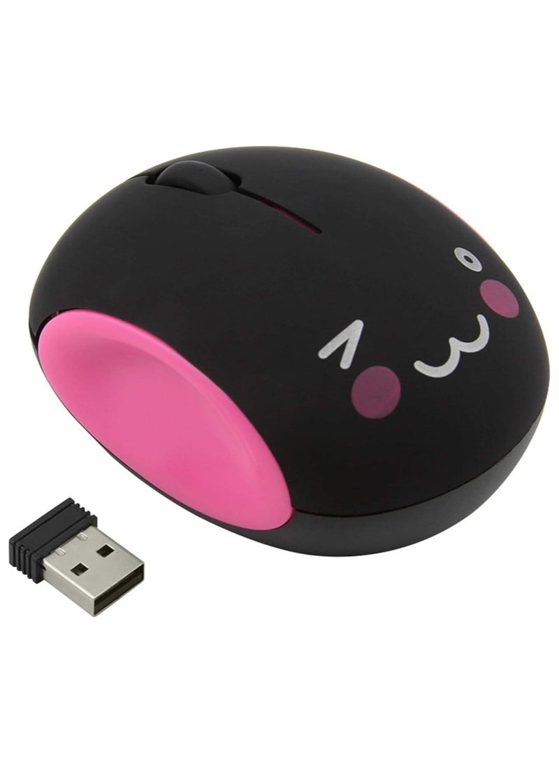 General Cute Wireless Mouse with USB Receiver 2.4GHz Portable Silent Mouse, 1600 DPI Mini Rechargeable Optical Mouse, 3 Keys Cartoon Computer Mouse for Laptops, Desktops  - Image 1