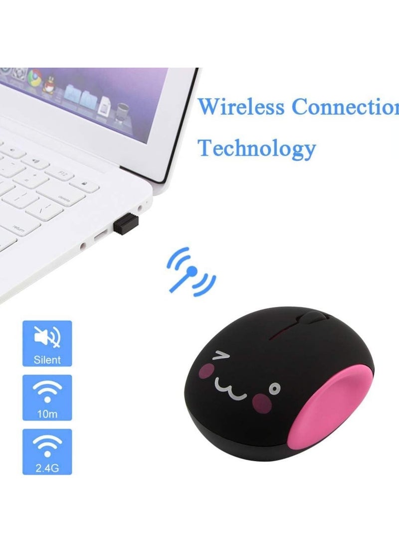 General Cute Wireless Mouse with USB Receiver 2.4GHz Portable Silent Mouse, 1600 DPI Mini Rechargeable Optical Mouse, 3 Keys Cartoon Computer Mouse for Laptops, Desktops  - Image 2