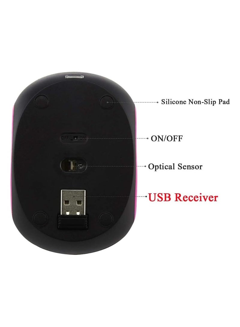 General Cute Wireless Mouse with USB Receiver 2.4GHz Portable Silent Mouse, 1600 DPI Mini Rechargeable Optical Mouse, 3 Keys Cartoon Computer Mouse for Laptops, Desktops  - Image 4