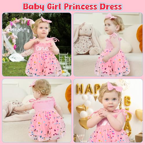 HONGTEYA Baby Girl 1st Birthday Outfit Girl First Birthday Clothes One Year Old Gifts Romper Tulle Summer Newborn Dress - Image 3