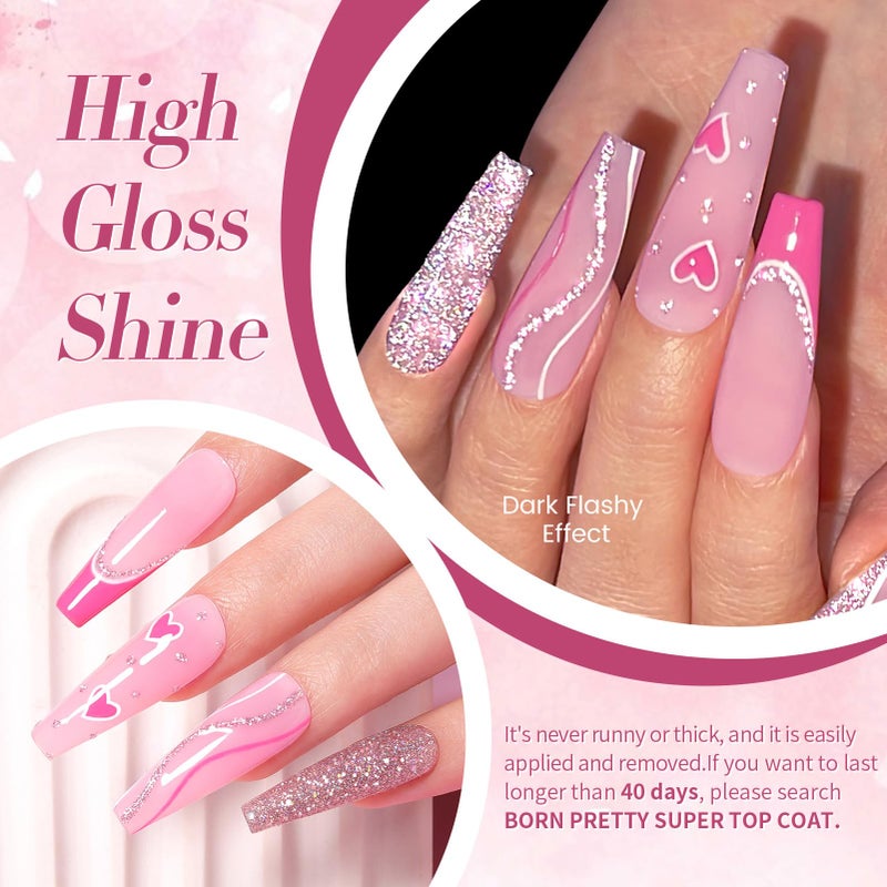 BORN PRETTY Reflective Glitter Gel Nail Polish Pink Holographic Colorful Glitter Spring Summer Gel Polish Sparkly Shiny Disco DJ LED Gel Nail Polish Nail Varnish 6PCS - Image 5