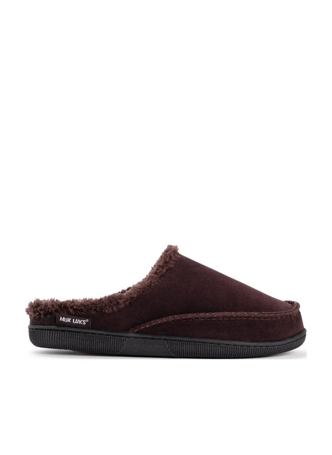 MUK LUKS mens Men's Faux Suede Clogs Slipper, Brown, LARGE 12-13 M US - Image 1