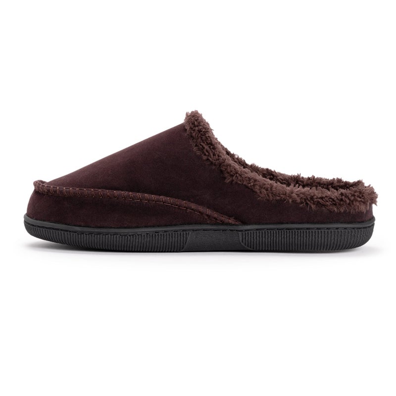 MUK LUKS mens Men's Faux Suede Clogs Slipper, Brown, LARGE 12-13 M US - Image 5