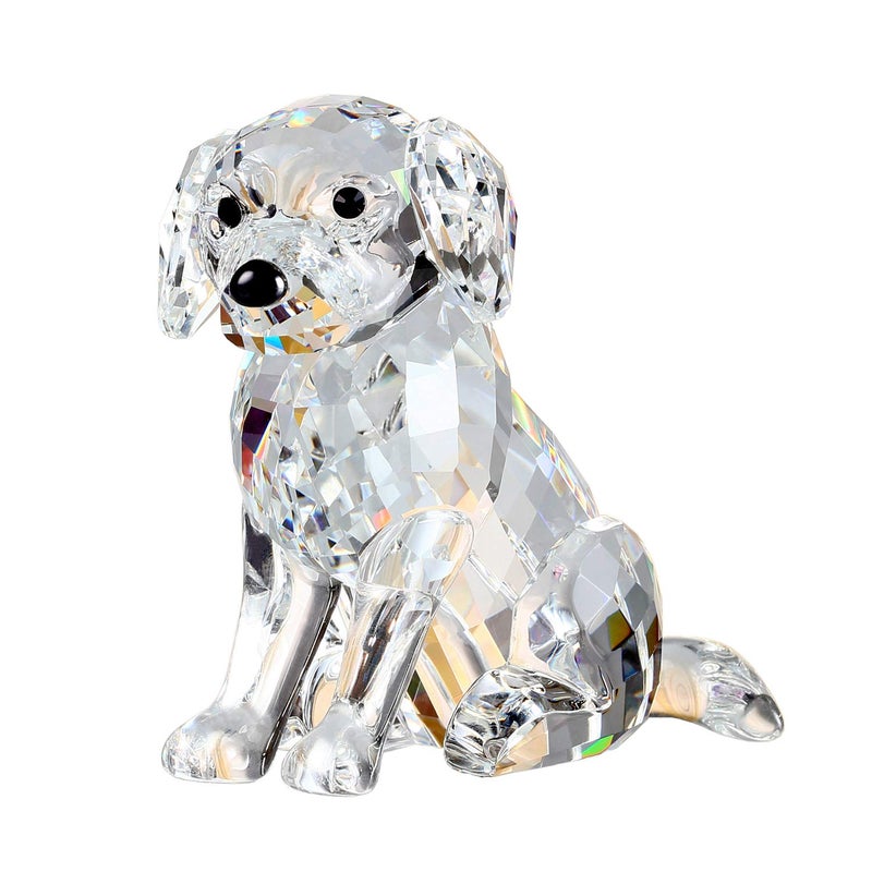 DOJOZ Crystal Labrador Dog Puppy Figurine Animals Lovely Craft Home Decor Ornaments Collectible Birthday Gifts (White) - Image 1