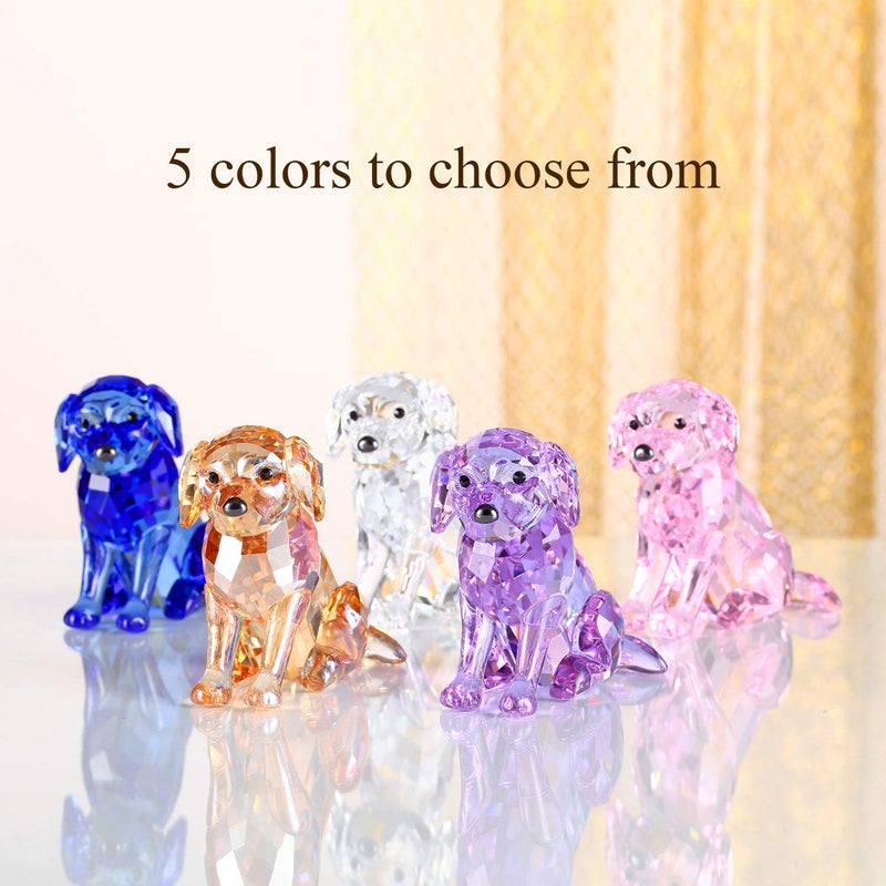 DOJOZ Crystal Labrador Dog Puppy Figurine Animals Lovely Craft Home Decor Ornaments Collectible Birthday Gifts (White) - Image 4