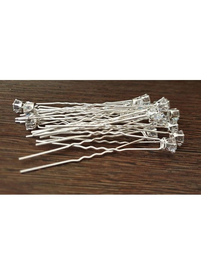 Foreign Holics - Diamond Shape Hair Juda Pins For Hair Styling And Bun Decoration Accessories 12 Pins - Image 1