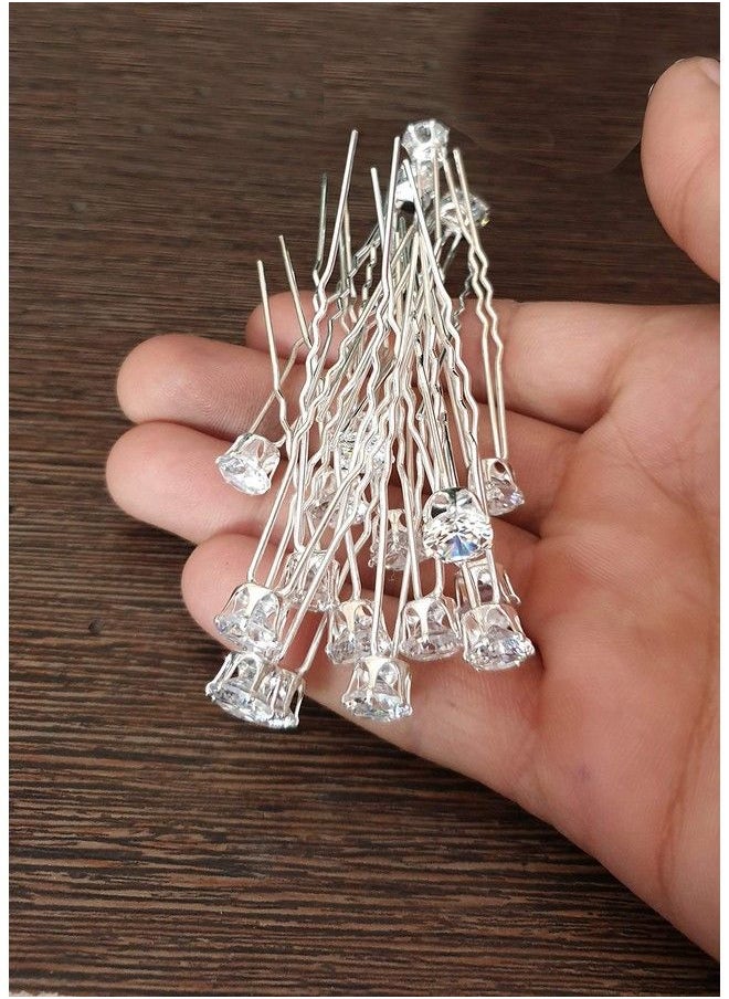 Foreign Holics - Diamond Shape Hair Juda Pins For Hair Styling And Bun Decoration Accessories 12 Pins - Image 1