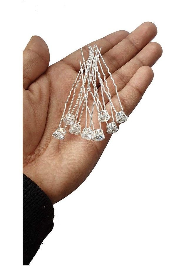 Foreign Holics - Diamond Shape Hair Juda Pins For Hair Styling And Bun Decoration Accessories 12 Pins - Image 1
