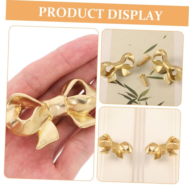 Vintage Brass Cabinet Pulls 2 Pack Gold Bow Handles For Home Decor - Image 4