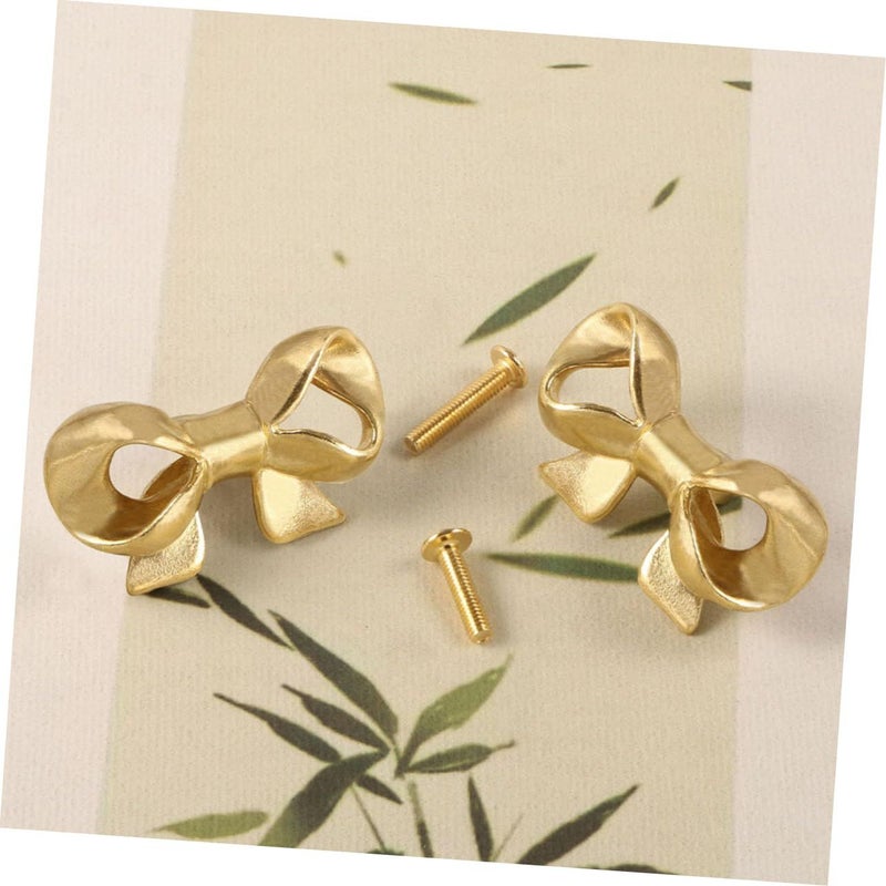 Vintage Brass Cabinet Pulls 2 Pack Gold Bow Handles For Home Decor - Image 5