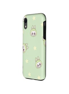 Arabest Funny Labubu Lover Cute Labubu Face Green & Flowers Case for iPhone XR  - Image 2