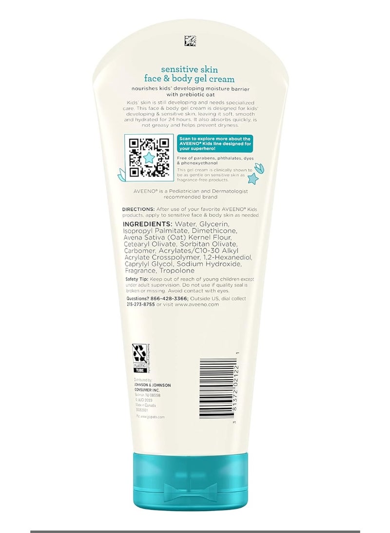 Aveeno Baby Sensitive Skin Face & Body Gel Cream for Kids with Prebiotic Oat, Clinically Proven 24 Hour Hydration for Soft Skin, Quick Drying and Lightweight, Hypoallergenic, 8 oz - Image 5