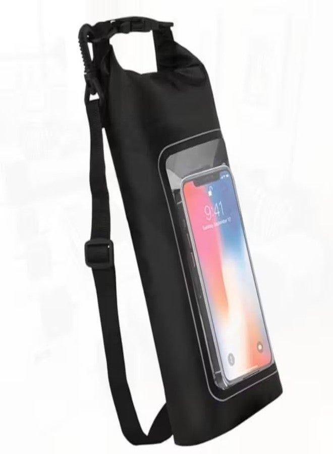 Divik Waterproof Phone Case with Built-in Cover for All Devices - Roll Top Water-Proof Pool Bag, Large Waterproof Phone Pouch, Boating & Kayak Accessories (1Pcs) Black - Image 1
