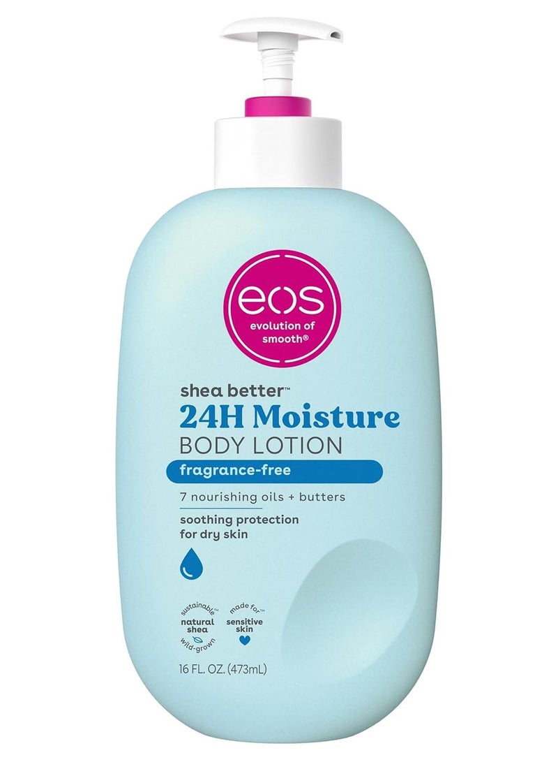 eos Shea Better Body Lotion Fragrance Free 24Hour Hydration Skin Care 16 fl oz