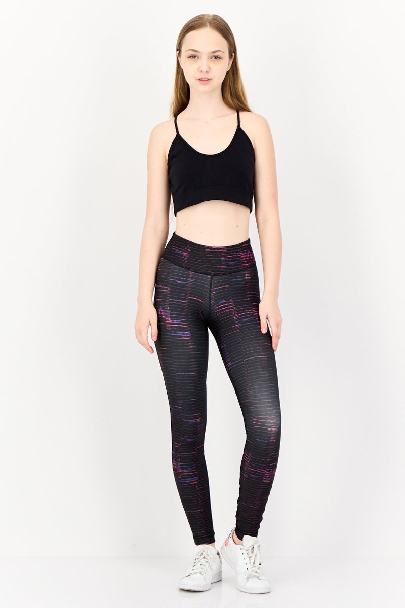 Reebok ملابس رياضية نسائية لياقة لامعة ضيقة، متعددة الألوان - Image 3