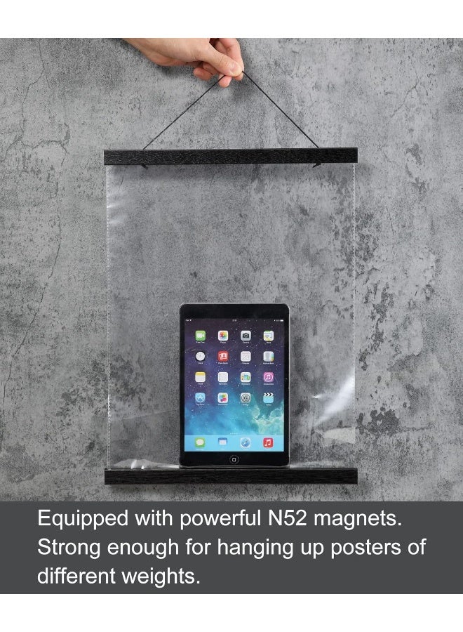 Falamon Magnetic Poster Hanger Frame 12x16 12x18 12x24 Teak Wood Magnet Poster Frame للملصقات يطبع الصور صور الخرائط مخفوط وأعمال فنية قماش (أسود 12 "") - Image 3