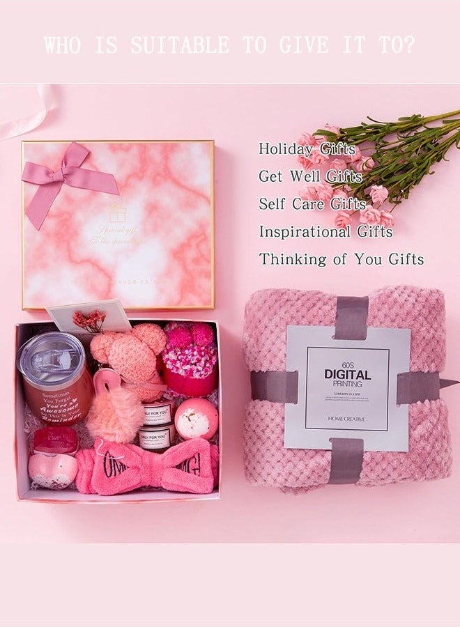 Bolivia's Birthday Gifts for Women,Unique Gifts Basket Ideas Pink Gifts Box for Her Relaxing Gift Set Self Care Gifts Birthday Presents Female Friendship Gifts for Best Friend Bestie Girlfriend Mom Wife Sister - Image 2