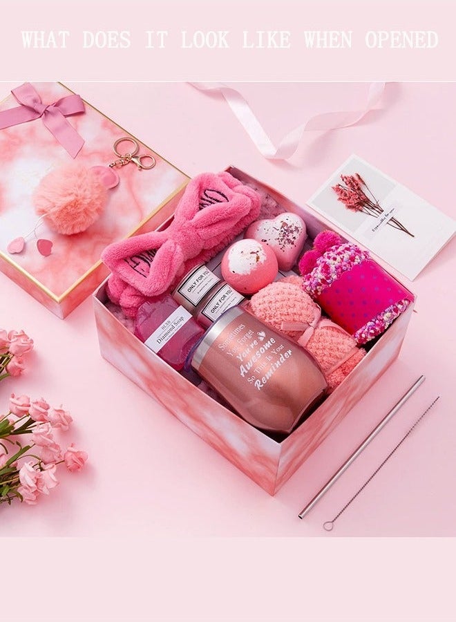 Bolivia's Birthday Gifts for Women,Unique Gifts Basket Ideas Pink Gifts Box for Her Relaxing Gift Set Self Care Gifts Birthday Presents Female Friendship Gifts for Best Friend Bestie Girlfriend Mom Wife Sister - Image 4