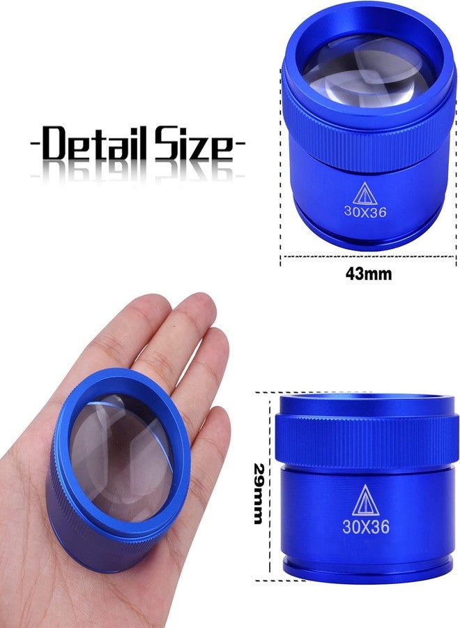 BronaGrand 30X Loupes Magnifier Glass, Portable Pocket Electronics Magnifying High Magnification Jewellers Loupes Inspection Tool for Reading Jewelries Coins Stamps Watch Collections, Blue, 43mm29mm - Image 5