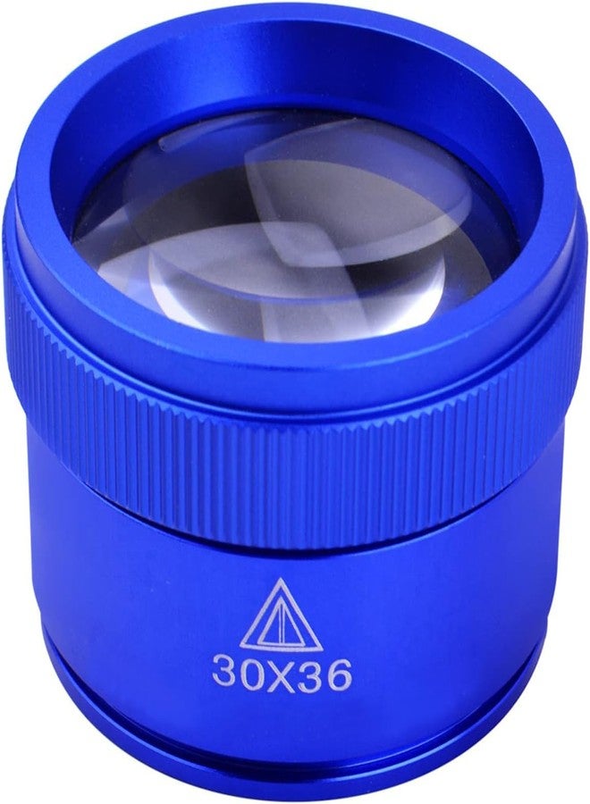 BronaGrand 30X Loupes Magnifier Glass, Portable Pocket Electronics Magnifying High Magnification Jewellers Loupes Inspection Tool for Reading Jewelries Coins Stamps Watch Collections, Blue, 43mm29mm - Image 1
